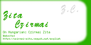 zita czirmai business card